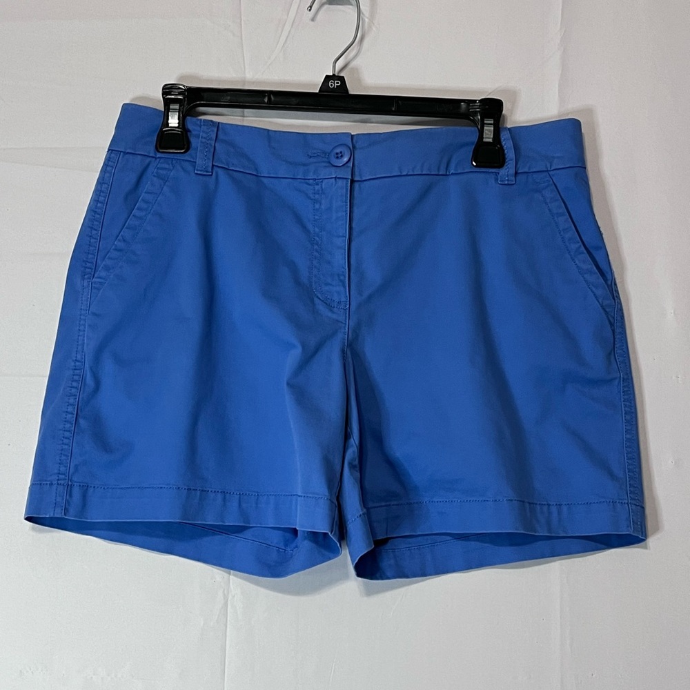 Crown & Ivy Womens Cotton Blue Chino Shorts size 6 (I)
